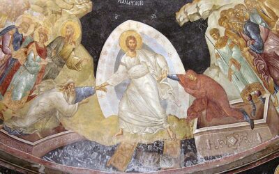 Kristuse Ülestõumine 1320. aastatel loodud Bütsantsi freskol Chora kirikus Konstantinoopolis.