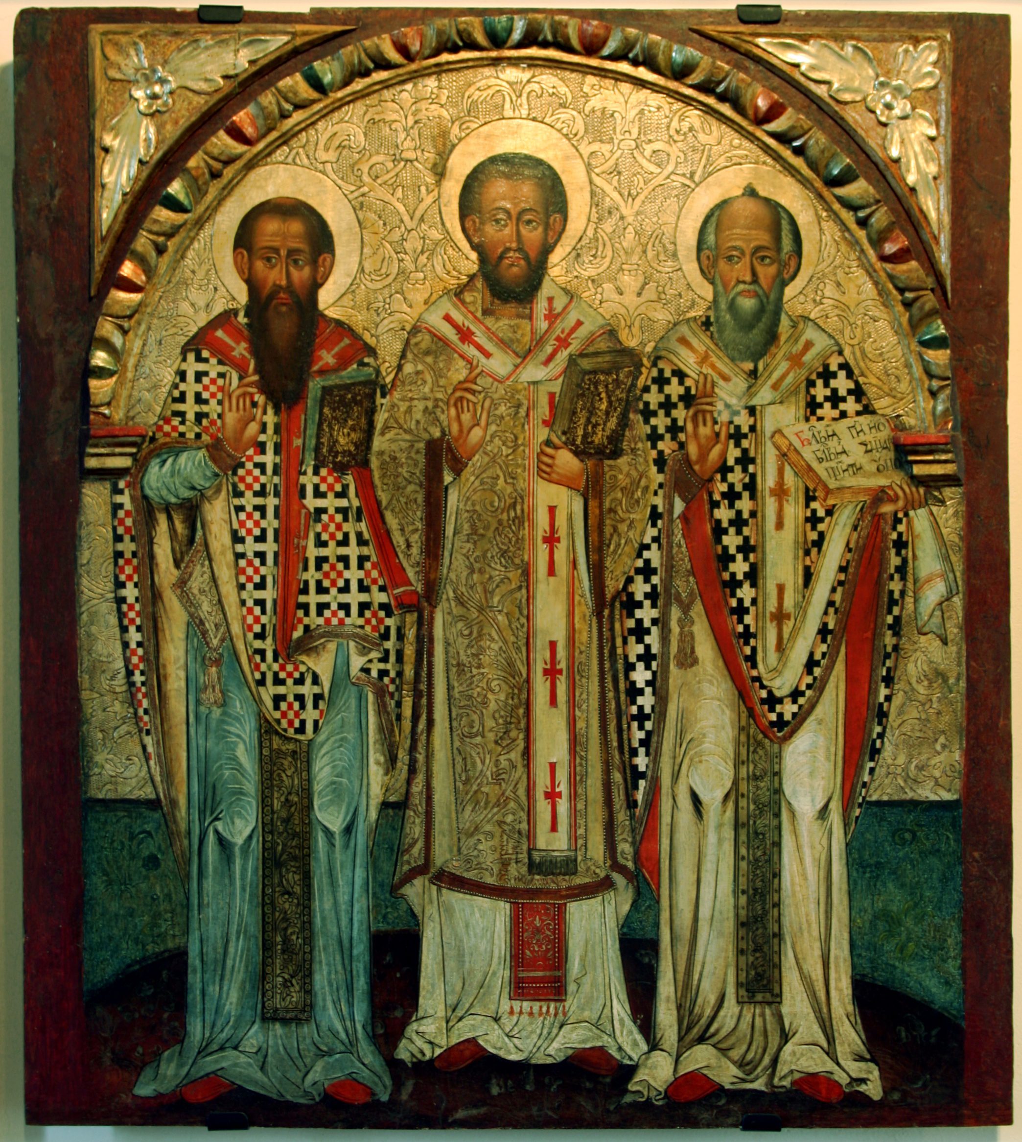 Kolm püha ülemkarjast ja õpetajat Vassiili Suur, Johannes Kuldsuu ja Grigoori Jumalasõnaõpetaja. 17. sajandi ikoon Poolast