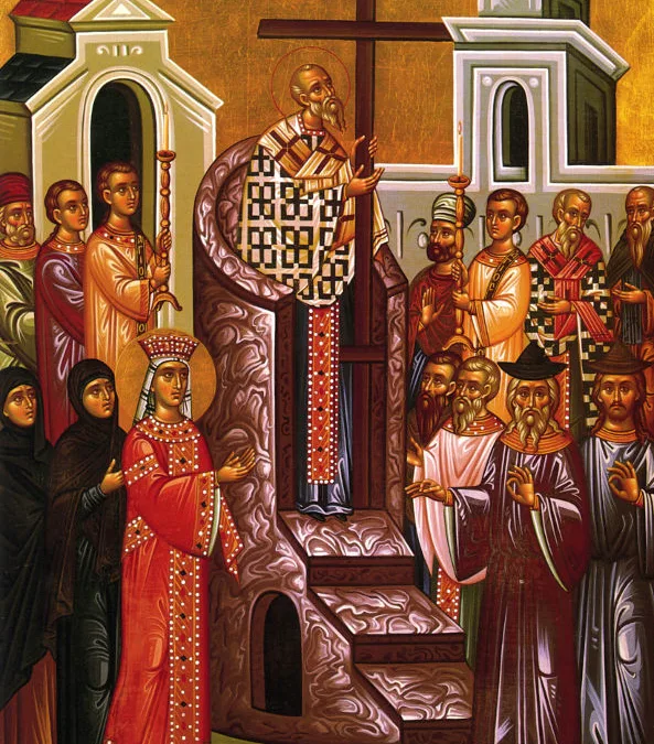 Kalli ja elavakstegeva risti ülendamine. Tänapäevane Kreeka ikoon