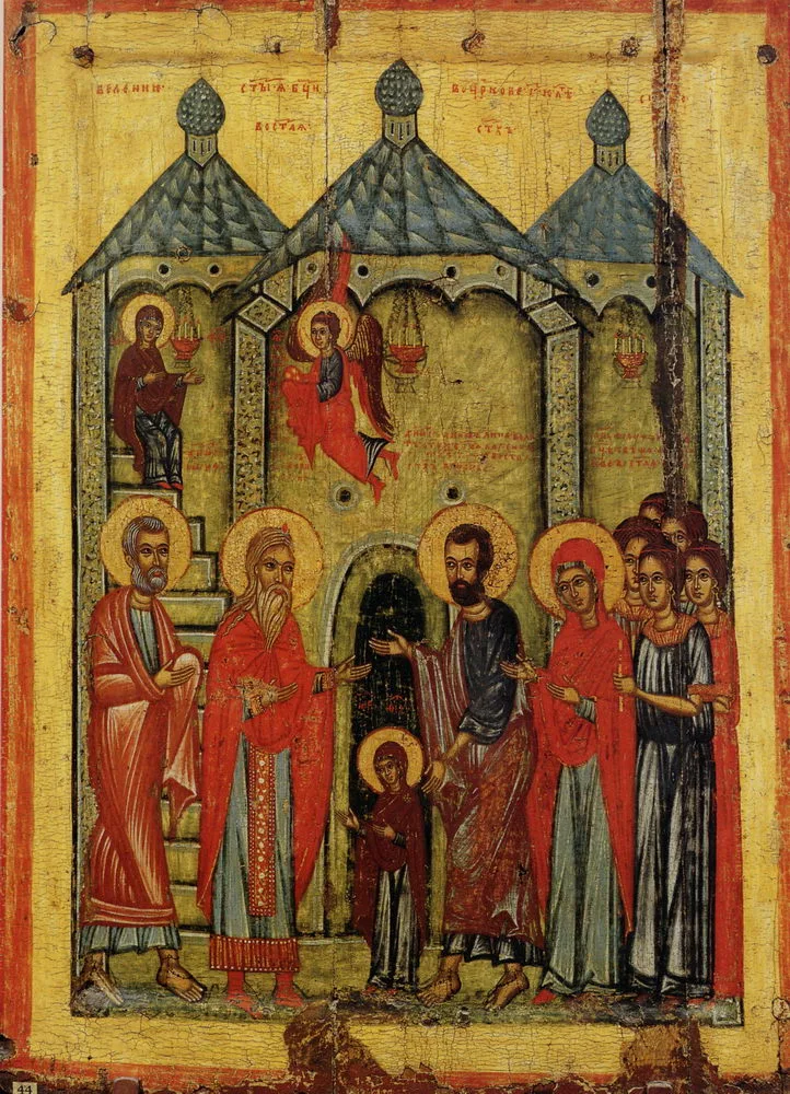 Jumalaema templisseminemine. 14. sajandi ikoon Venemaalt